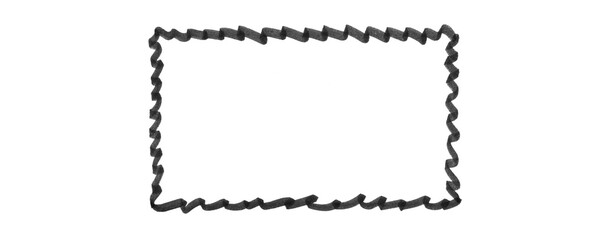 black marker box frame, Isolated hand drawn doodle element in png for highlighting text and images, for create a retro vintage style 