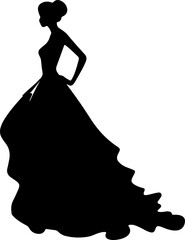 silhouette of a bride.
