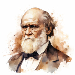 Reconstitution of Charles Darwin&rsquo;s portrait, ia generated