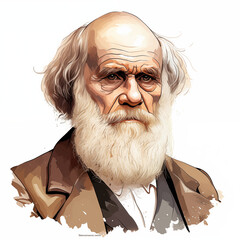 Reconstitution of Charles Darwin&rsquo;s portrait, ia generated