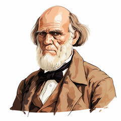 Reconstitution of Charles Darwin&rsquo;s portrait, ia generated