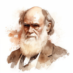 Reconstitution of Charles Darwin&rsquo;s portrait, ia generated