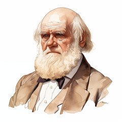 Reconstitution of Charles Darwin’s portrait, ia generated