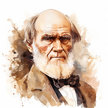 Reconstitution of Charles Darwin&rsquo;s portrait, ia generated