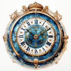 watercolor Ornate Clock clipart, Generative Ai