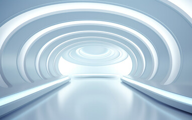 Obraz premium white light shining through futuristic tunnel