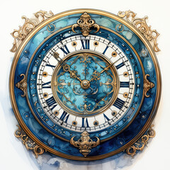 Fototapeta premium watercolor Ornate Clock clipart, Generative Ai
