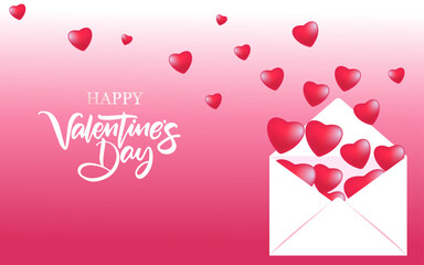 Fototapeta na wymiar valentines day card with hearts