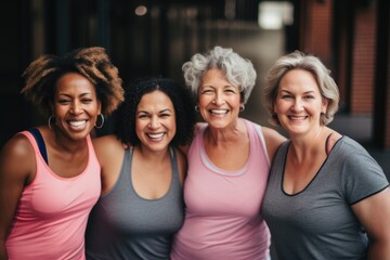 Group portrait of body positive senior women in gym - Powered by Adobe