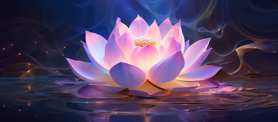 Illustration of a beautiful blooming lotus flower