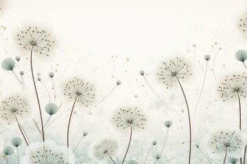 Elegant Dandelion Illustration on Soft Pastel Background