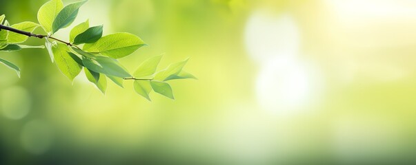 Obraz na płótnie Canvas Green leaf background with blur effect behind it