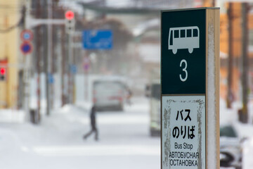 冬の北海道の街並み
