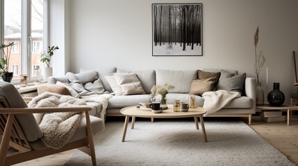 Scandinavian interior design for a living room