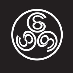 This logo, which has the number 68 in three positions, has a circular and intersecting concept
