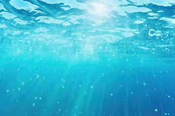 Fototapeta na wymiar Underwater Serenity: Sunlight Filtering Through Ocean Water