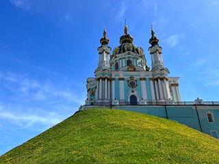 Ukraine Kyiv city Saint Andrew's church on the hill.