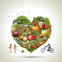 vegetables and fruits, healthy food