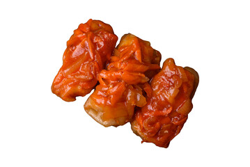 Delicious cabbage rolls with meat, rice, salt, spices and herbs