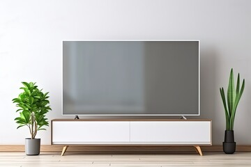 Smart TV on cabinet modern interior