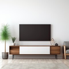 Smart TV on cabinet modern interior