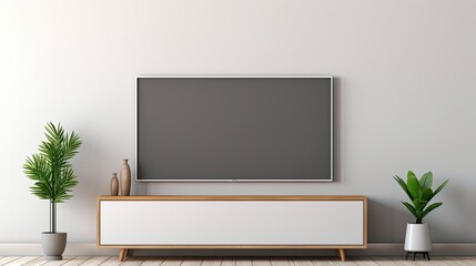 Smart TV on cabinet modern interior