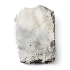 Gray stone in a tablet shape on white background - obrazy, fototapety, plakaty