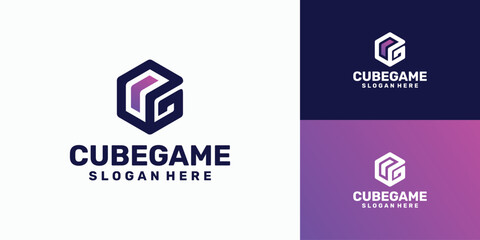 Letter G logo design in hexagon shape