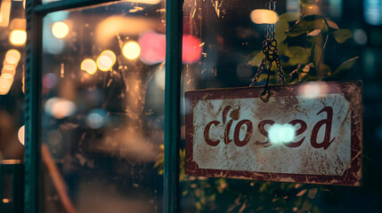 A sign that says Sorry we're closed shop closed sign generativ ai - obrazy, fototapety, plakaty