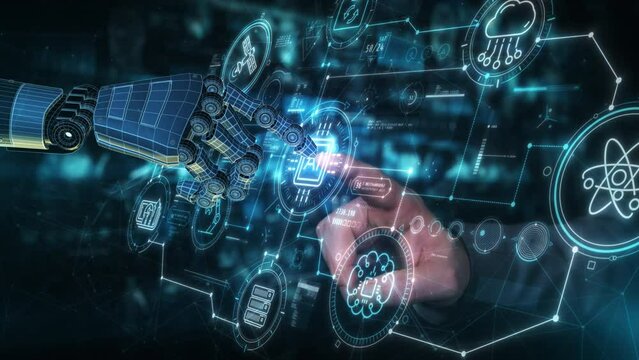 Virtual interaction of artificial intelligence with humans.