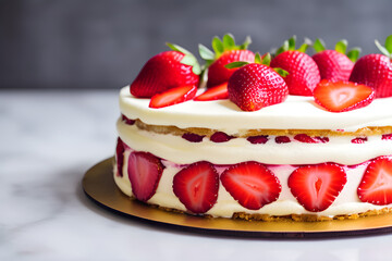 A strawberry whole cake. Generative AI
