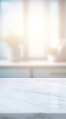 Minimalistic White Marble Tabletop - Perfect for Product Showcases