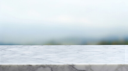Sleek White Marble Surface for Product Display and Elegant Designs