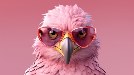 American Eagle wearing sunglasses on a solid color background, vector art, digital art, faceted, minimal, abstract.

