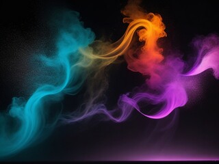 Obraz premium hypnotic neon-lit dark setting with purple smoke – a futuristic tapestry weaving together technology, art, and mystique