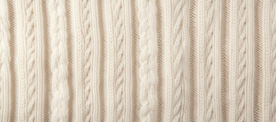 Close-up Texture of Cream Knitted Fabric