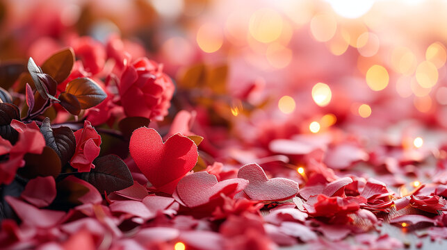 Saint-Valentin Rose, Coeur et &Eacute;l&eacute;gant
