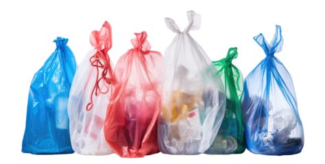 Garbage plastic bags cut out