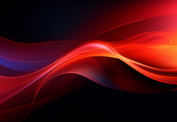 Red color abstract wave flow
