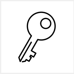 Doodle key icon isolated. Hand drawn art line. Sketch vector stock illustration. EPS 10