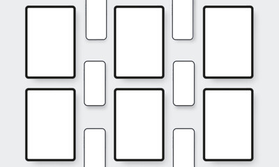Tablet And Smartphone Screens Mockups With Blank Screens. Vector Illustration