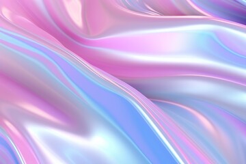 Flowing holographic background, pastel pink and blue and gray colors