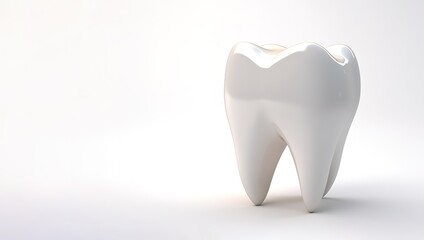 3D shape of white teeth on a white background. generative AI