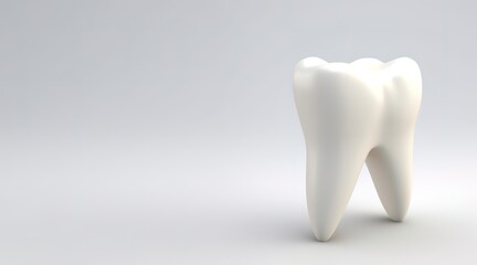 3D shape of white teeth on a gray background. generative AI