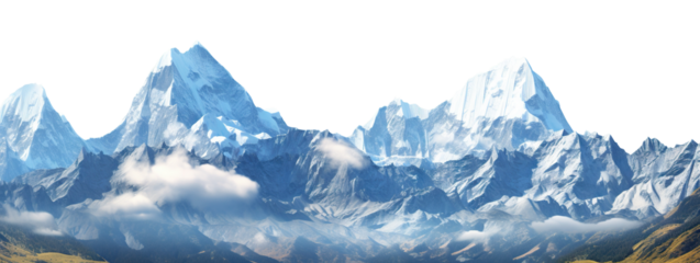 Picturesque landscape with majestic mountain peaks, cut out