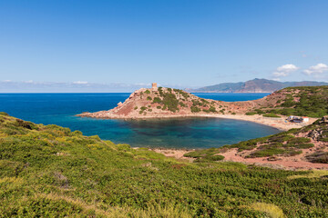 Cala Porticciolo in the bay of Porto Conte in Sardinia (Italy), near the city of Alghero. Porto Conte is a natural park. - 697383109