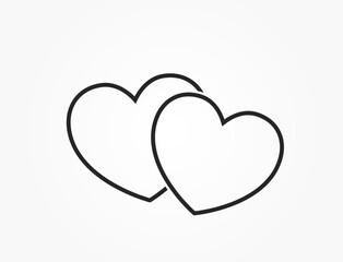 two hearts line icon. love and romantic symbol. vector image for valentine's day design