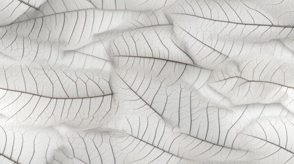  a close up of a leaf pattern on a sheet of white and black material that looks like it has been cut in half.