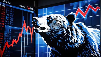 A bearish trend in stock trading. The concept of stock trading