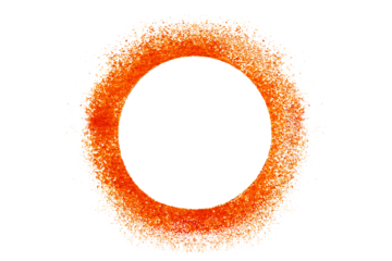  dry organic kashmiri red chili pepper powder round circle burst texture,cutout transparent background,png format